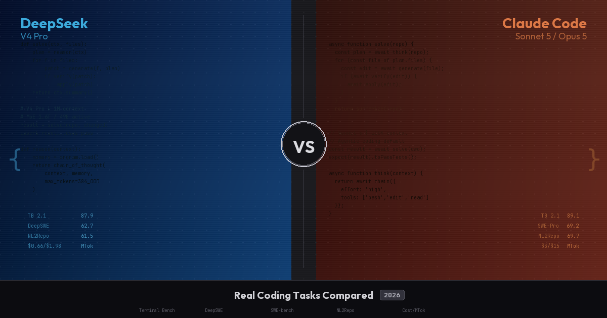 DeepSeek V4 Pro vs Claude Code Hero Banner